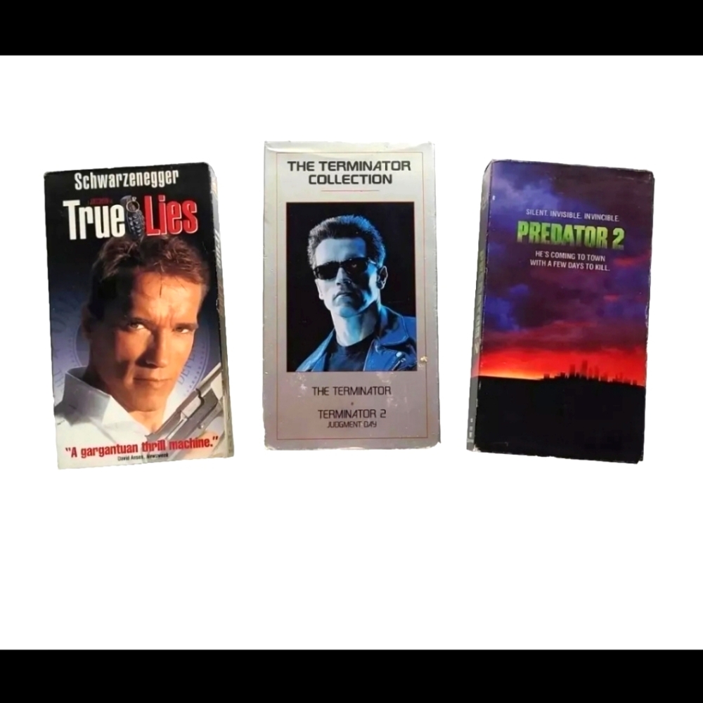The Terminator Collection VHS 2 Tape Set True Lies Predator 2 1980s Action Lot